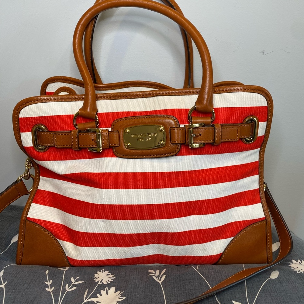 ✨NEVER USED✨ MICHAEL KORS HAMILTON CANVAS SATCHEL